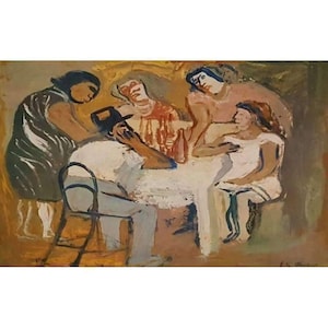 Jose Orozco Kabarett 1942 Vintage Lithographie