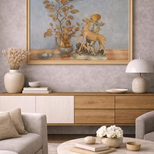 Leo Klin The Deer Lithograph – 1945 Vintage Wildlife Art Print