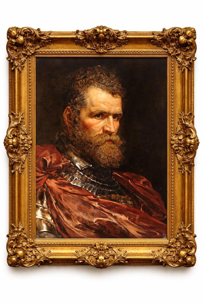 Rubens Man in Armor Lithograph | Flemish Baroque Knight Portrait - Etsy