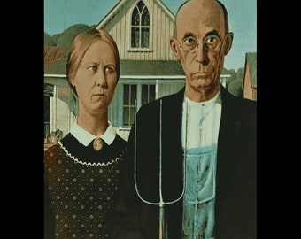 Grant Wood American Gothic 1930 Original Collotype