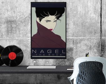 Patrick Nagel The Walker in Lila | Das Buch 1985 Original Serigraphie | Museum Vintage Drucke