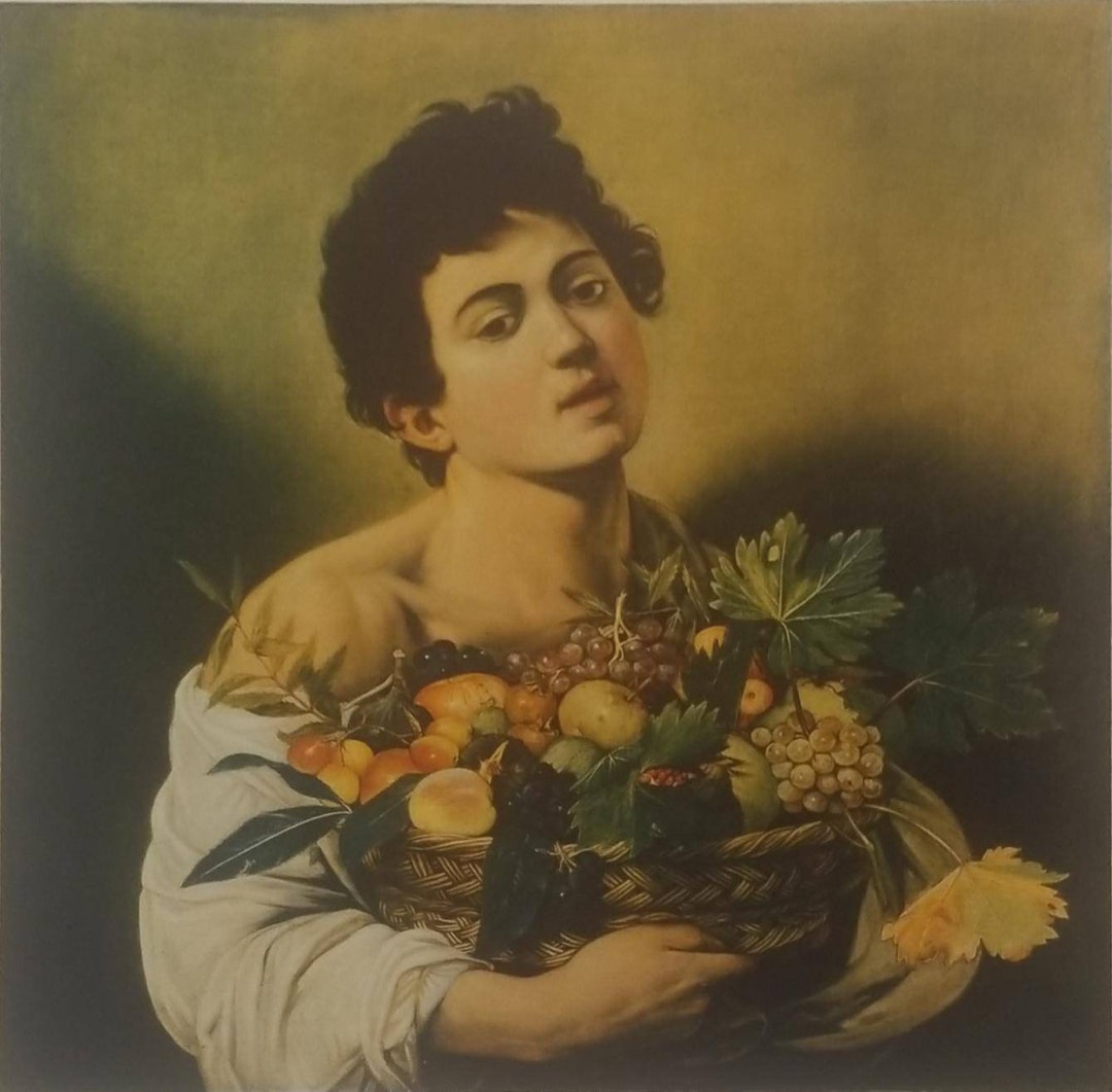 Caravaggio Boy With a Basket of Fruit 1593 Vintage Photochrom | Museum ...