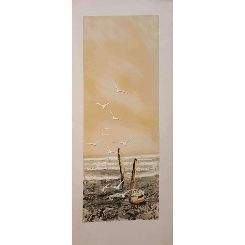 Lyman Hopkins Lobster Buoy 1965 Original Screenprint Etsy