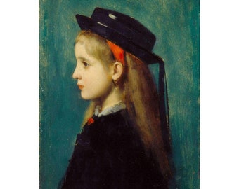 Jean Jacques Henner Alsatian Girl 1873 Vintage Lithograph