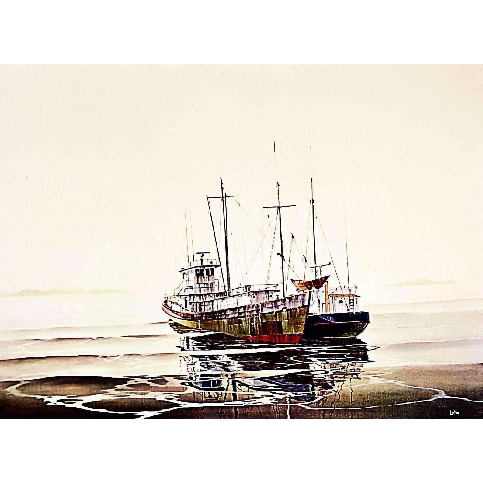 John Lutes Ebb Tide 1977 Original Lithograph Etsy