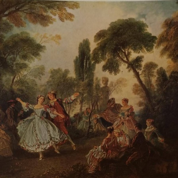 Nicolas Lancret La Camargo Dancing 1730 lithographie vintage