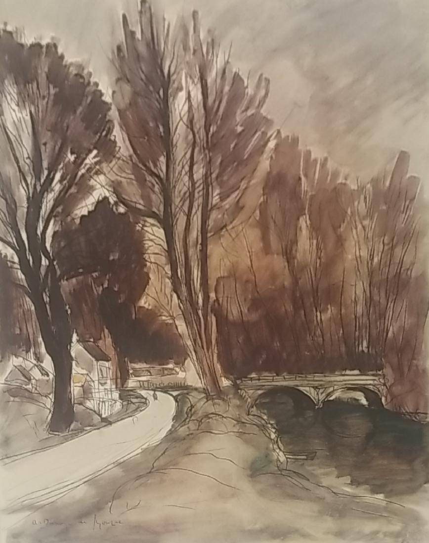 アンドレ・デュノワイエ・ド・スゴンザック、赤い屋根のある風景 アンドレ・デュノワイエ・ド・スゴンザック、赤い屋根のある風景