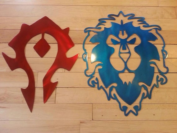 world of warcraft alliance logo metal art decor wow etsy world of warcraft alliance logo metal art decor wow gamer gaming man cave metallic horde rpg