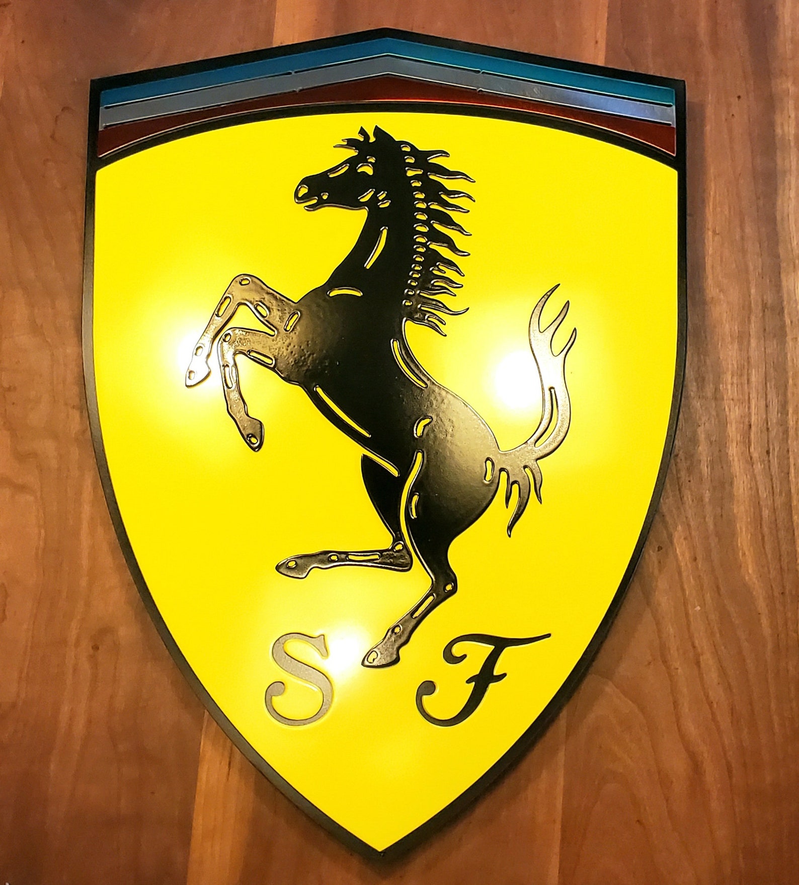 Ferrari Sign Triple Layer 16 METAL Sign Logo Display Etsy