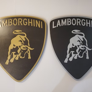Lamborghini Inspired Tribute Sign, Dual Layer Metal Sign, handmade in WI USA, man cave, custom Ferrari, BMW car sign, mancave, gift