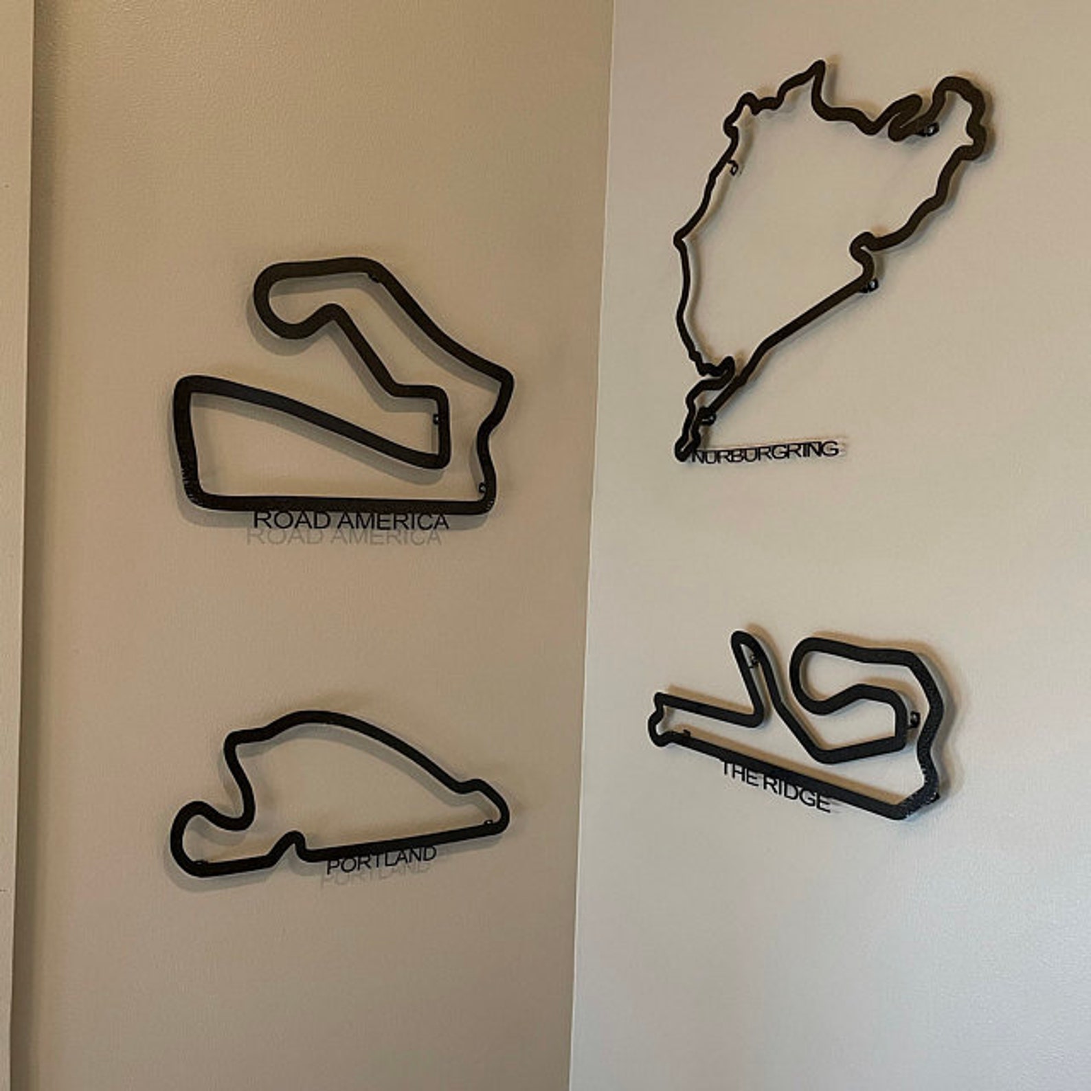 Custom Metal Race Track Art with BRACKETS Man Cave Etsy