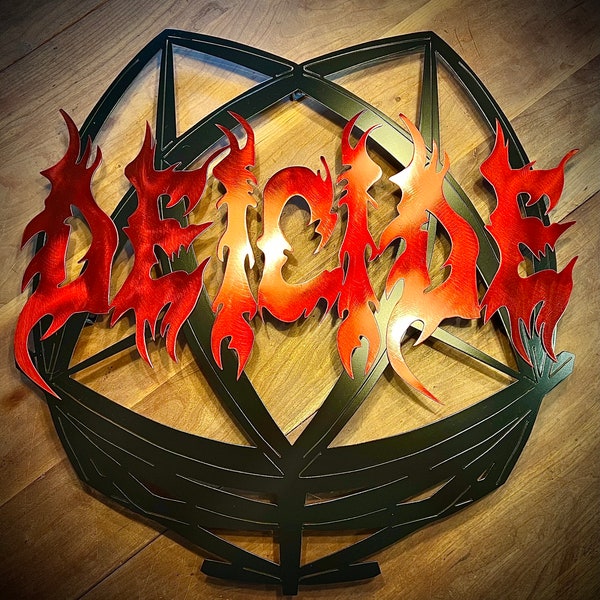 Deicide Metal Art Sign: Handmade Tribute Memorabilia