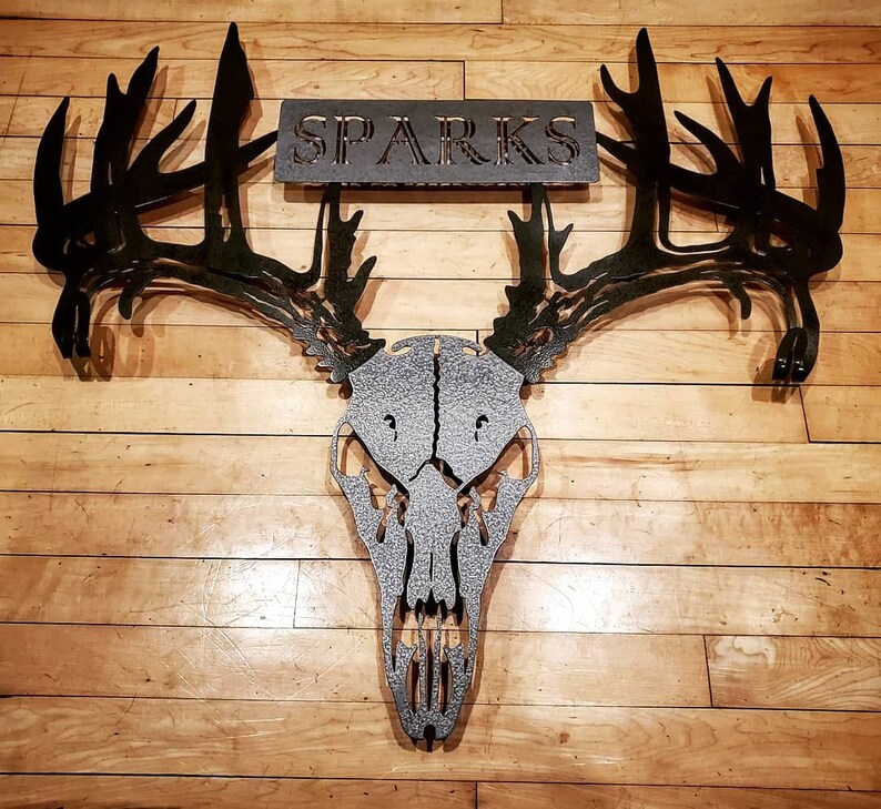 Metal Deer Skull Bow Rack with Custom Name Plate or Logo Etsy