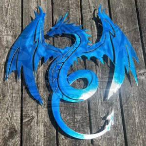 Dragon Metal Art, Made in WI, Sign, Wall Art, Decor, Custom, Man Cave, Legendary, Gothic, Fantasy, Gamer, Mother of Dragons