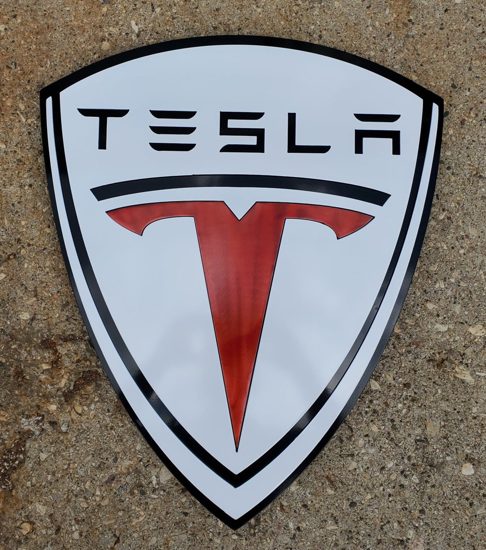 Tesla Metal Sign Dual Layer 2'/24 Elon Musk Gift Etsy
