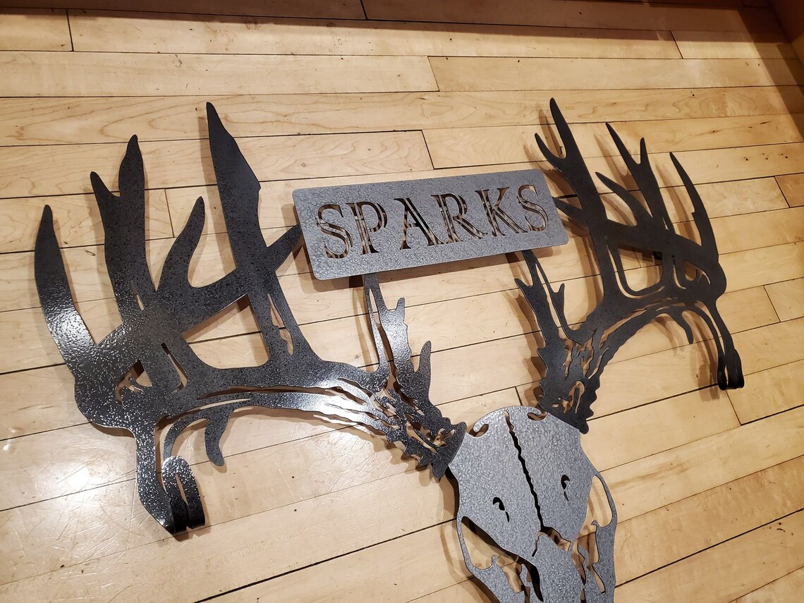 Metal Deer Skull Bow Rack with Custom Name Plate or Logo Etsy