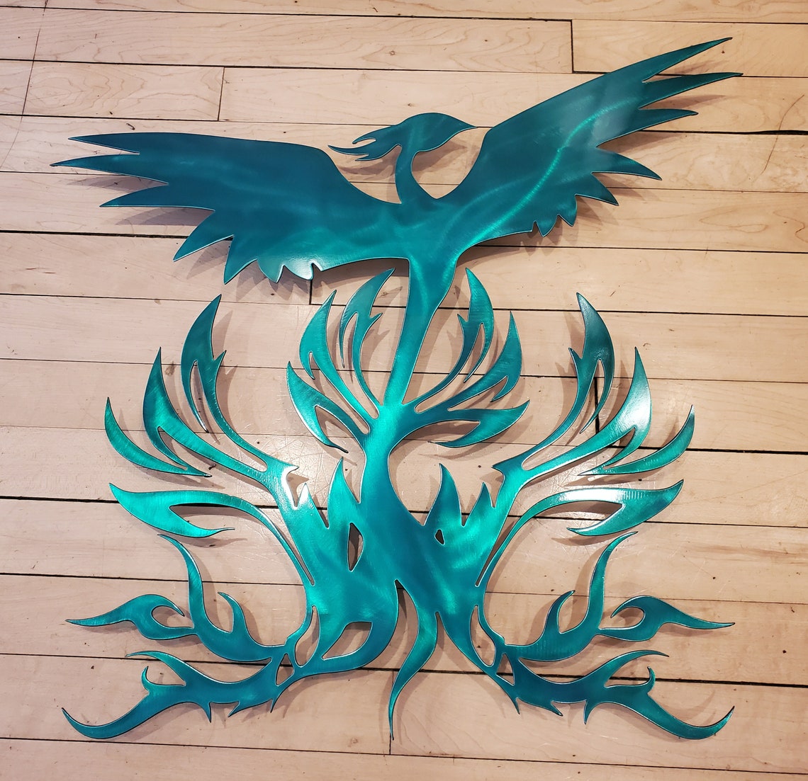 Fire Red Phoenix 24'' Metal Art Sign Wall Art Etsy