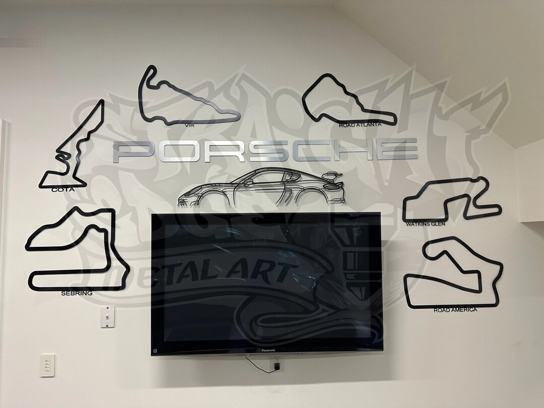 Custom Metal Race Track Art Handmade in US, Mounts, Local Tracks and Circuits, Man Cave