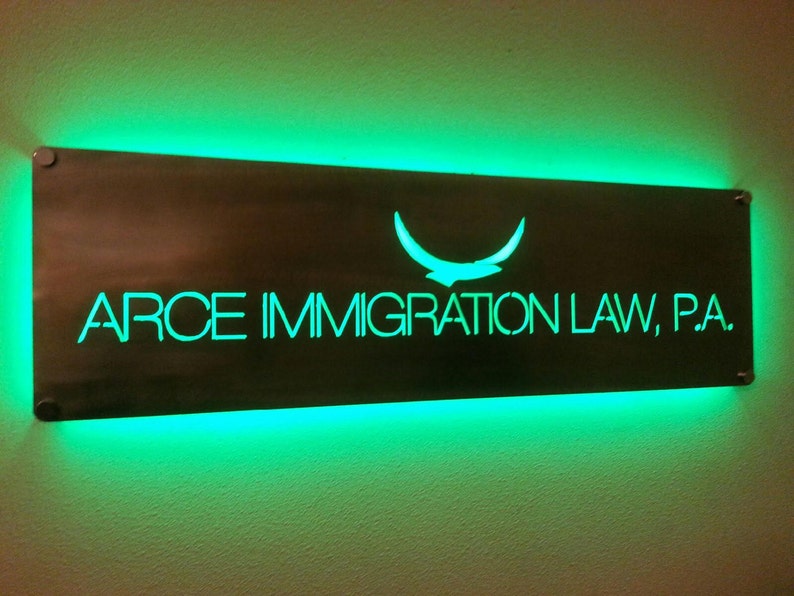 CUSTOM 2X2 LED Lit Back Metal Sign signage Light up Multi Etsy