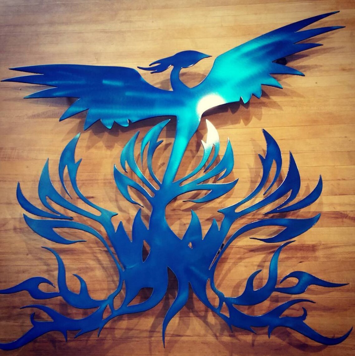 Fire Red Phoenix 24'' Metal Art Sign Wall Art Etsy