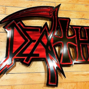 DEATH tribute sign! Death the Band, Metal Art Sign , Custom, thrash metal, tribute handmade in Wisconsin USA, death metal, memorabilia, gift