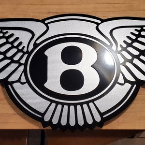 Bentley Tribute Sign, Double Layer Handmade in the WI US, Homage, Metal Sign, Rolls Royce, Gift, signage, metal art, Ferrari, Lamborghini