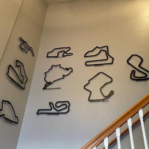 Custom Metal Race Track Art Handmade in US Track Man Cave Etsy