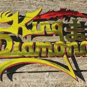 King Diamond, Metal Art Sign , Handmade in WI, Custom, thrash metal, handmade, death metal, memorabilia, slayer, kreator, anthrax