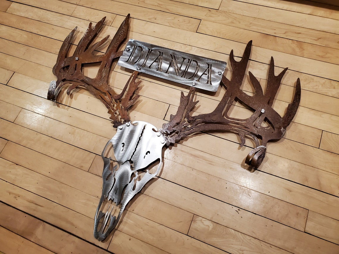 Metal Deer Skull Bow Rack with Custom Name Plate or Logo Etsy