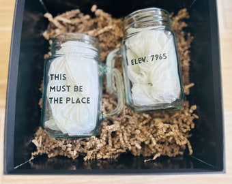 This Must Be The Place Talking Heads Gift Glass Mason Jar Mug with Music Lyrics Talking Heads Stocking Stuffer Gift for Talking Heads Fan