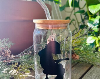 Widespread Panic Mikey Houser Glass Gift for Panic Fan Mikey Old School Panic Beer Glass with Mikey Houser Outline Custom Gift for Guitarist