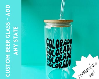 Colorado Beer Can Glass Centennial State Beer Can Pint Glass Colorado Gift Beer Can Style Glass Colorado State University Gift CU Grad Gift