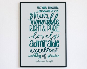 Philippians 4:8 Digital Download - Wall Art