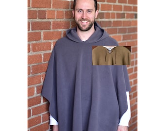 Mantoque (Unisex adulto: con capucha sin flecos con cordones)