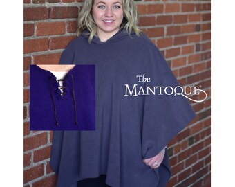 Mantoque (Unisex para niños: con capucha sin flecos con cordones)