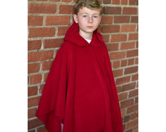 Mantoque (Unisex para niños: con capucha con flecos)