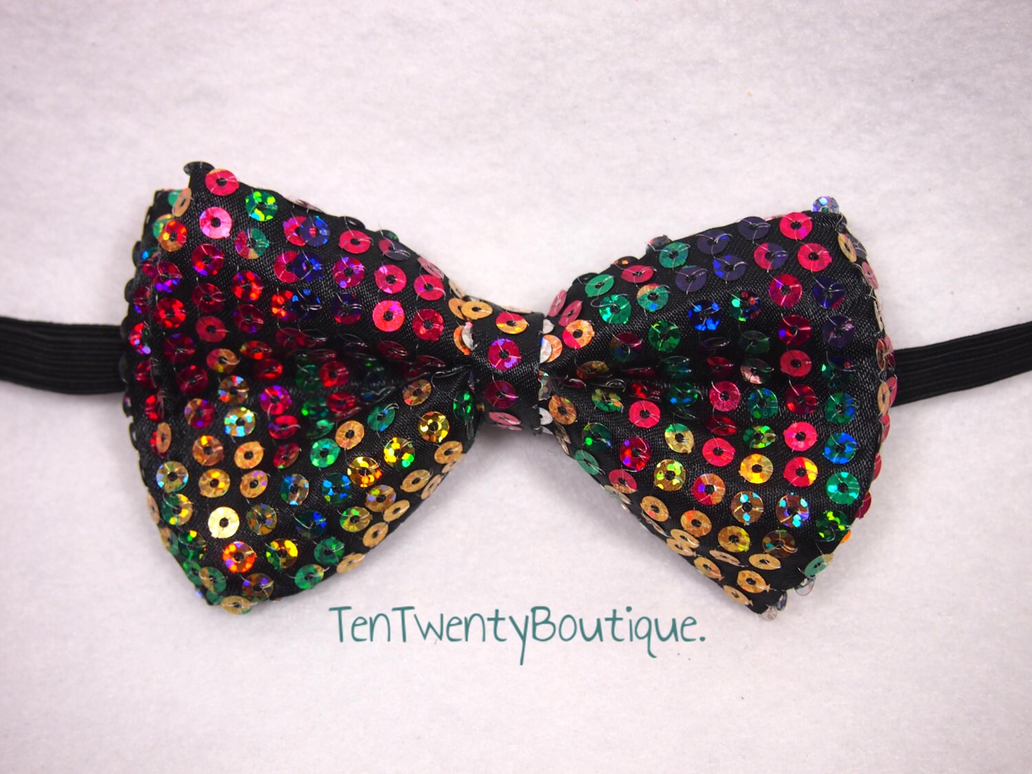 Rainbow Sequin Bow Tie Rainbow Color Sequin Bowtie Pattern Etsy