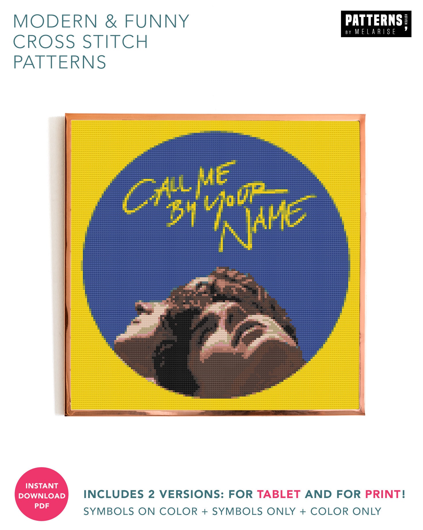 Call Me By Your Name Cross Stitch Pattern Modern Digital Etsy