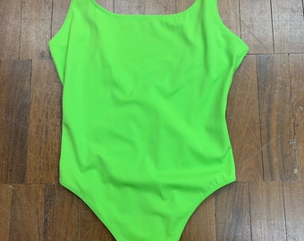 lime green swimming costume