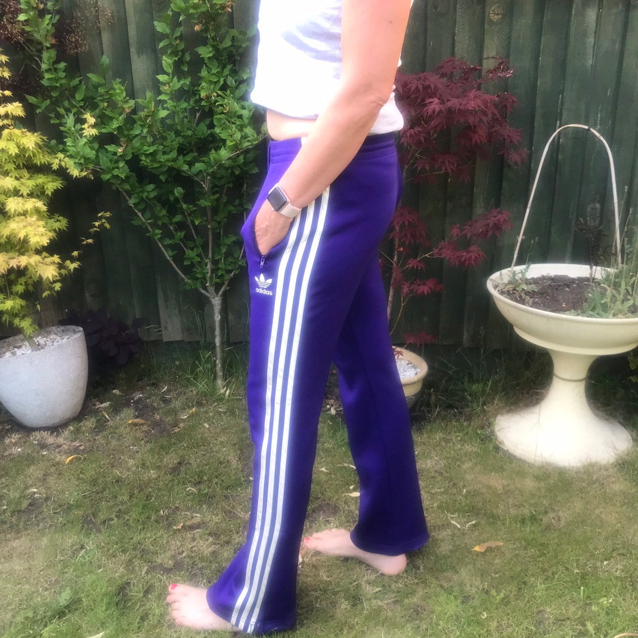 purple tracksuit bottoms