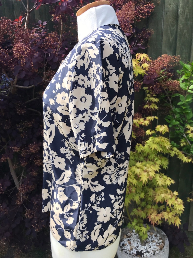 StmMichael/'s Vintage floral short sleeved blouse size uk 10 38 bust