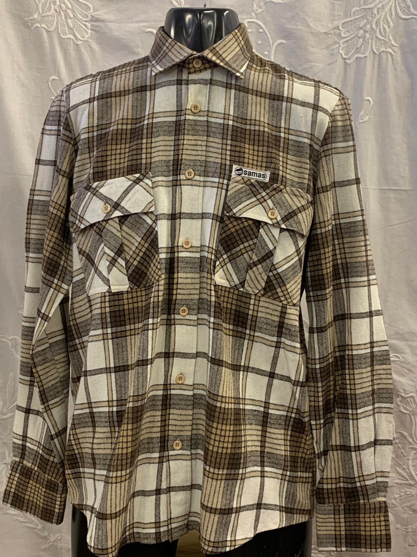 Image of Vintage Mens Italian Check Lumberjack Style Shirt. Size L | 52