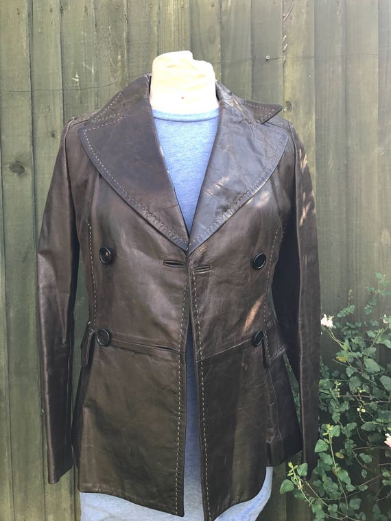 Vintage 1980's brown leather jacket