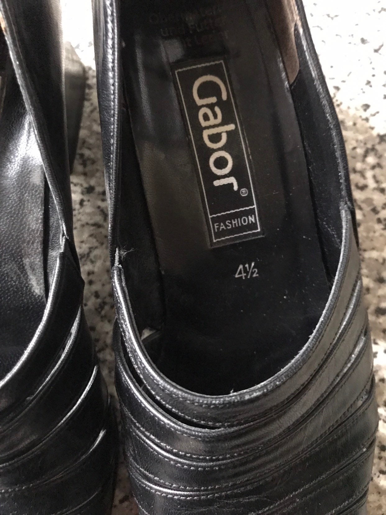 Vintage Ladies black leather sandals size uk 4.5 Etsy