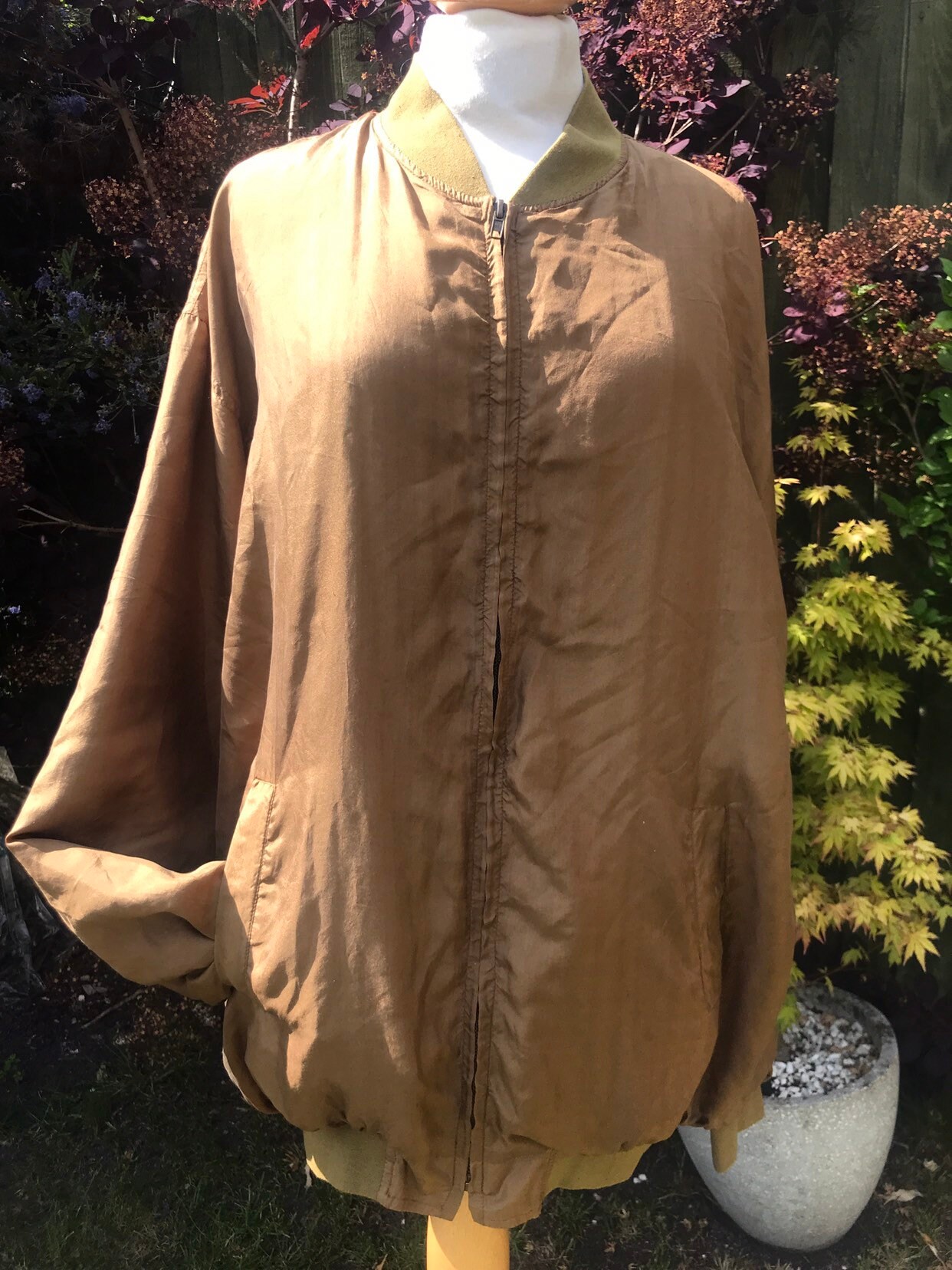 Image of Ladies Pure Silk Bomber Jacket Size Large