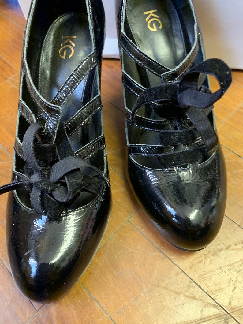 Kurt Geiger black patent 1920s style shoe size Uk 5/38 | Etsy
