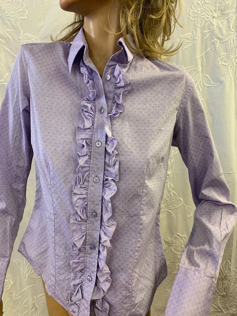 Ladies lilac frilly dress shirt size 10