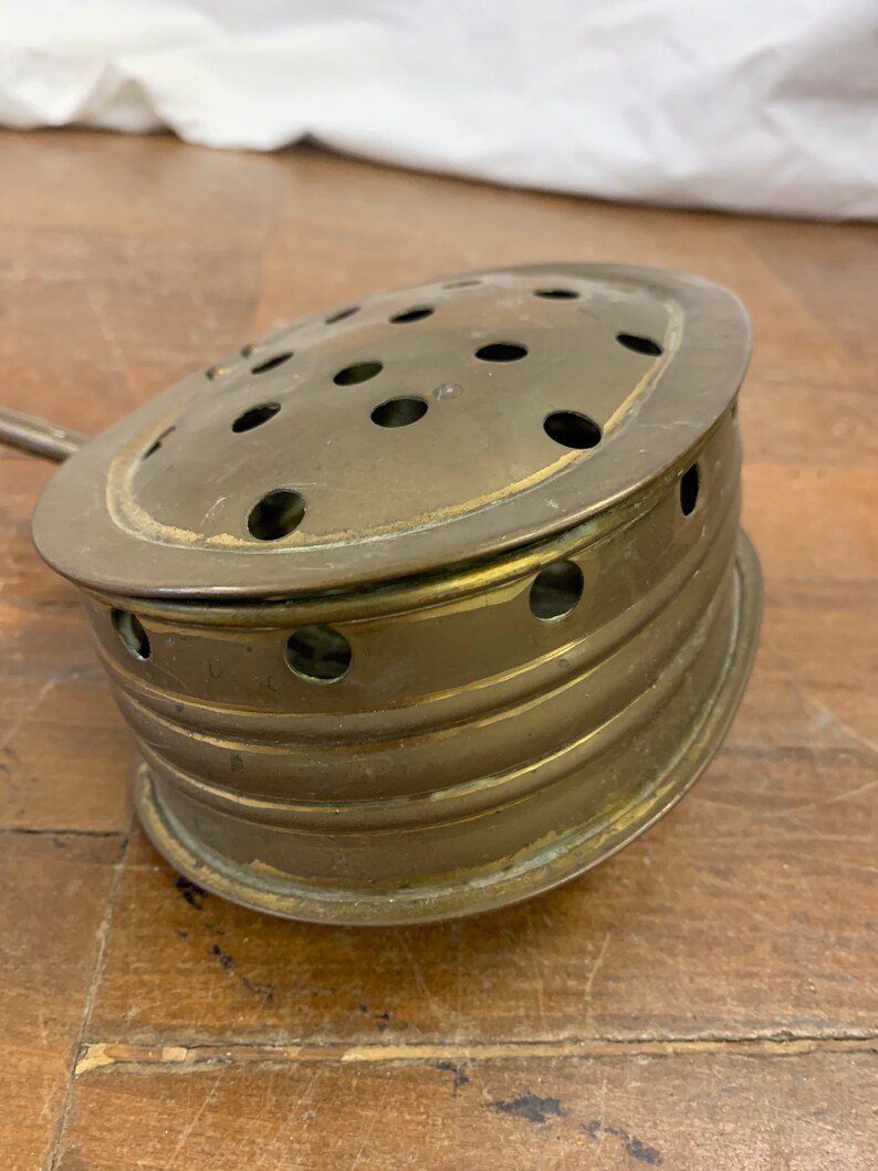 Vintage Victorian brass bed warmer Etsy