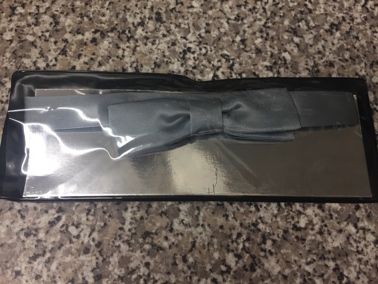 Image of Mens Silver Grey Bow Tie