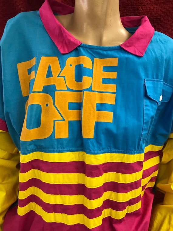 Rare Face Off 1980's top size XL by Duratee